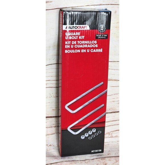 Autocraft Square U-Bolt Kit 9/16”x12” (30.5cm) – Heavy-Duty 2-Pack AC130138 - Picture 1 of 10